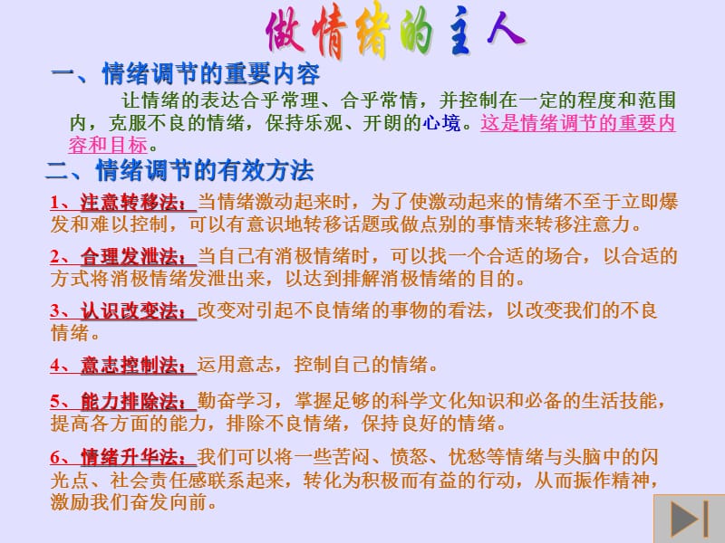 七年级政治做情绪的主人课件 新课标 人教版.ppt_第1页