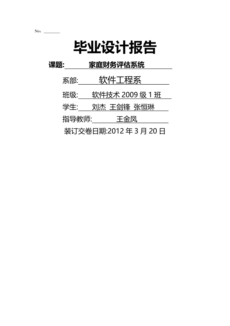 【精编】家庭财务评估系统毕业设计报告_第2页