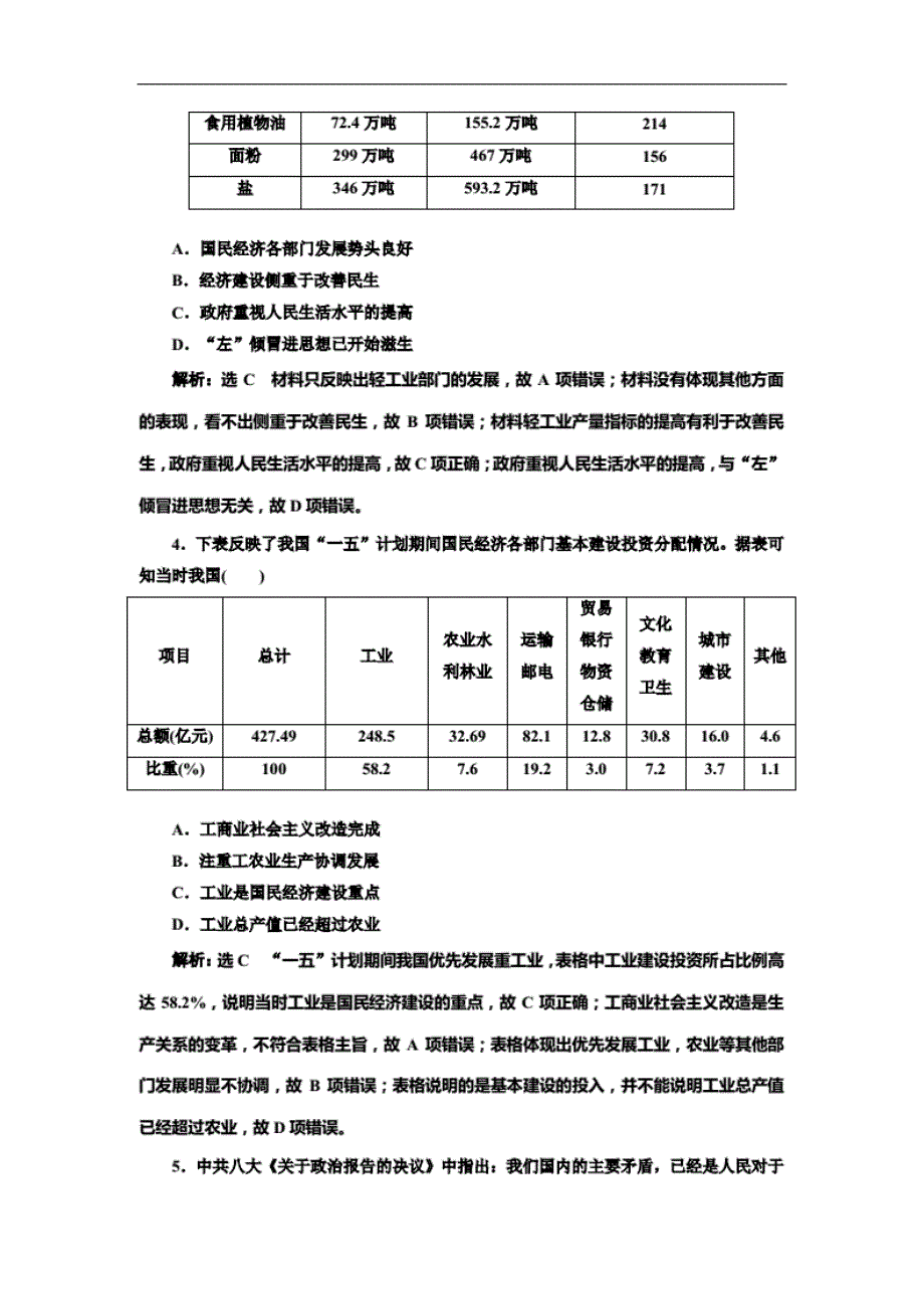 高考历史总复习阶段质量检测（九）中国社会主义建设道路的探索_第2页