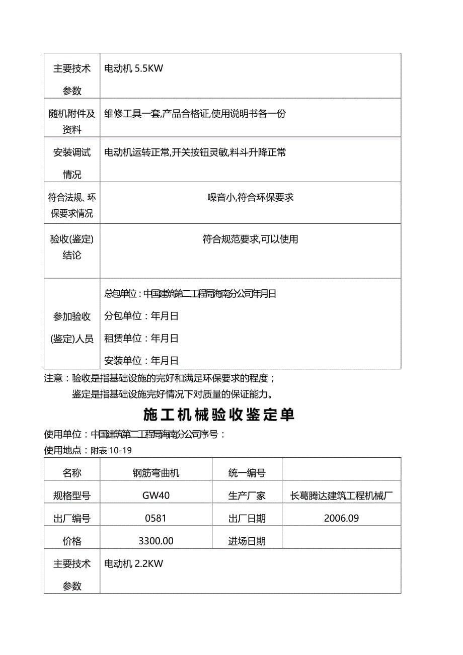 {推荐}施工机械验收鉴定单_第5页