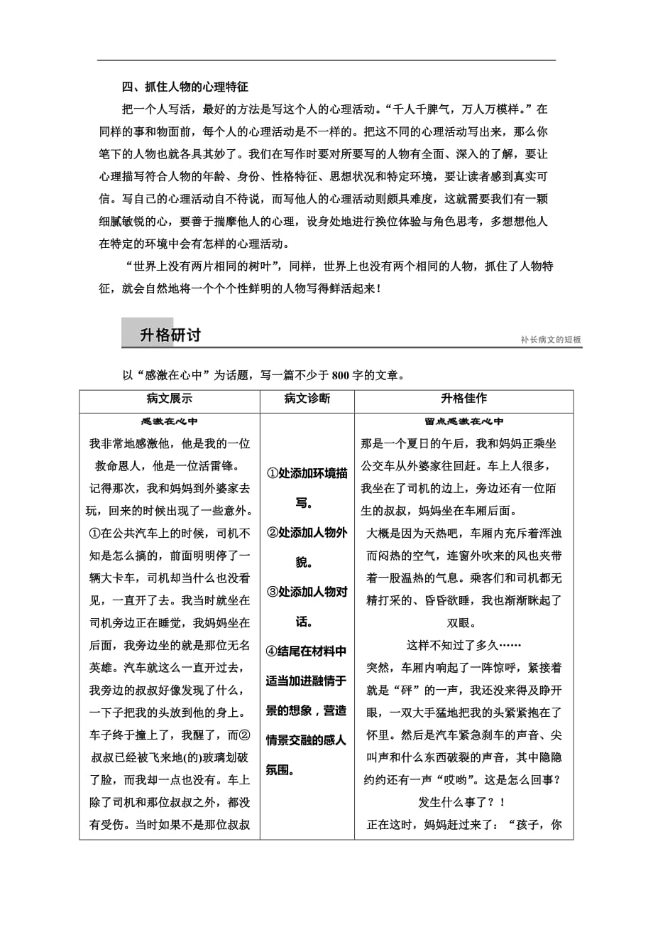 高一语文语文必修三学案第三章熟悉的陌生人单元写作Word含解析_第2页