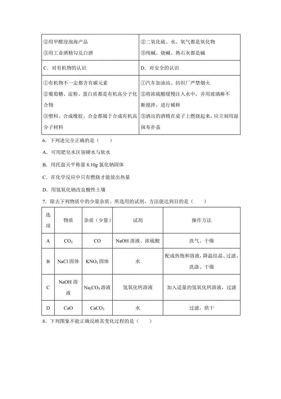 【化学】2019年黑龙江省大庆市中考真题（解析版）_第2页