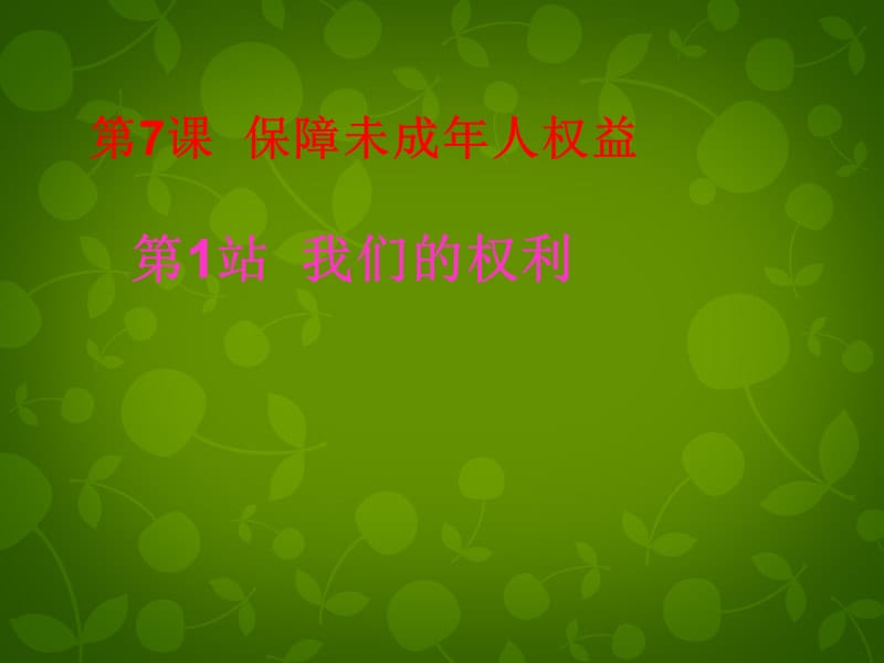 江西省吉安县凤凰中学八年级政治上册第7课第2框我们的权利课件2北师大版.ppt_第1页