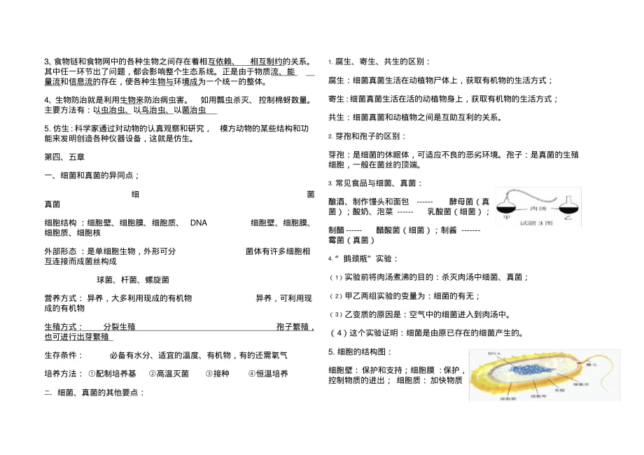 人教版八年级生物上册知识点总结[借鉴]_第4页