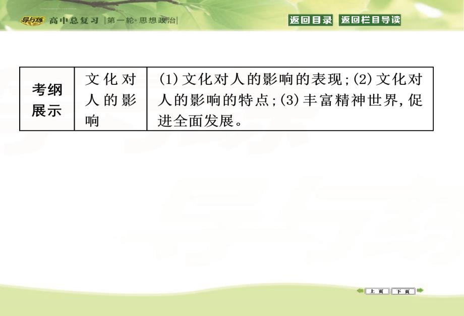 政治一轮复习课件必修三 文化生活 第一单元 文化与生活 第二课 文化对人的影响_第2页