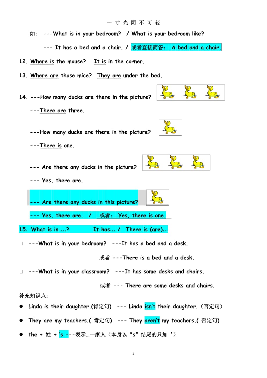 小学三年级下册英语重点知识总结（2020年8月）.doc_第2页