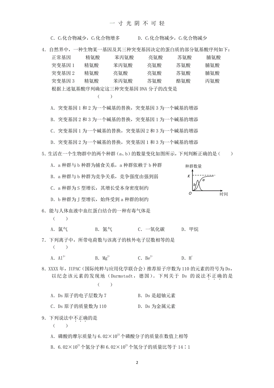 高考理综全国卷1（2020年8月整理）.pdf_第2页