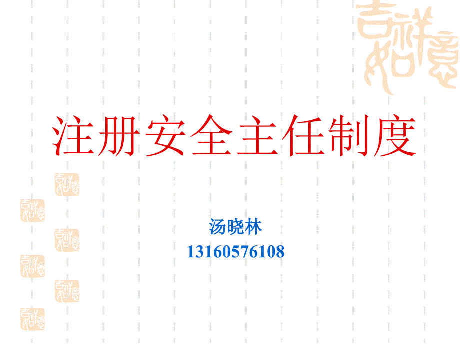 注册安全主任制度教学讲义_第1页