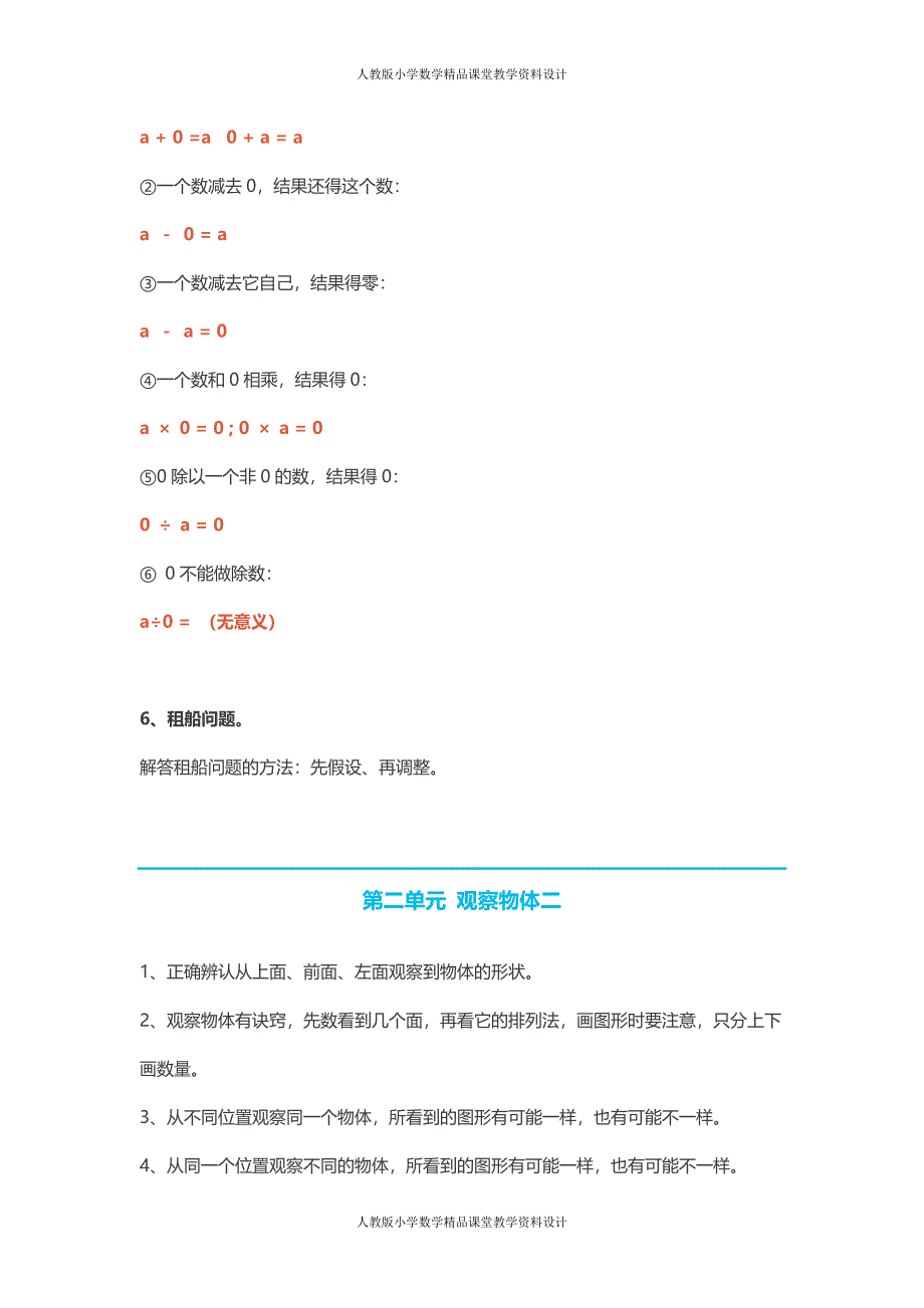 (课堂教学资料）人教版小学四年级数学下册知识点精编_第4页