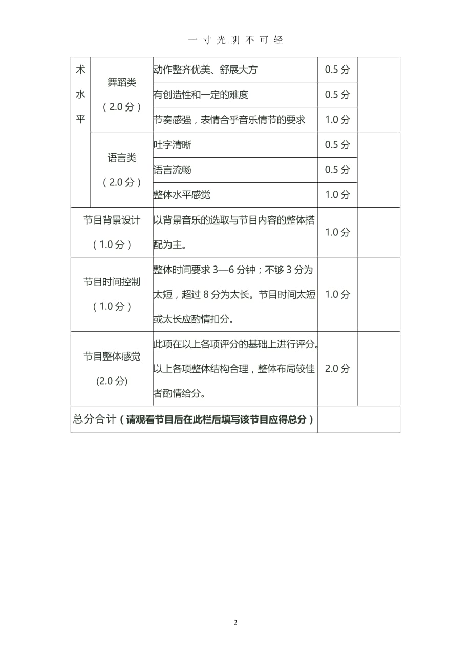 “六一”文艺汇演节目评分标准（2020年8月）.doc_第2页