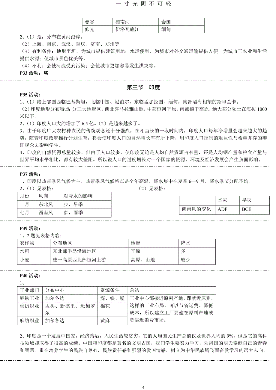 人教版地理七年级下册活动题答案（2020年8月）.doc_第4页