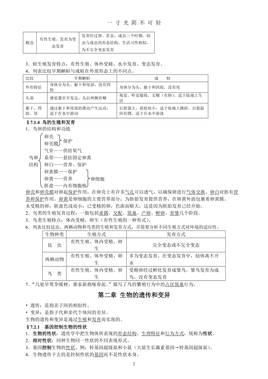 冀教版八年级下册生物知识点（2020年8月）.doc_第2页