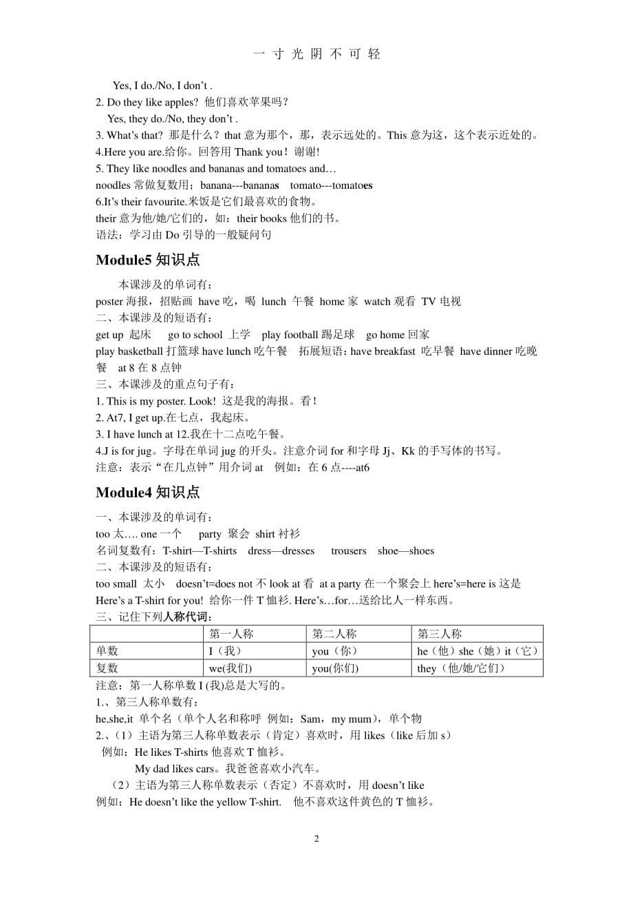 英语外研版二年级上册知识点（2020年8月整理）.pdf_第2页