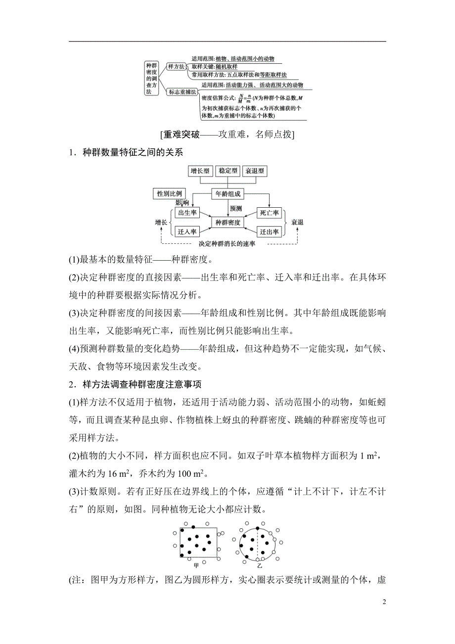 备战2021届高考生物一轮专题复习：第1讲种群的特征和数量变化-教案_第2页