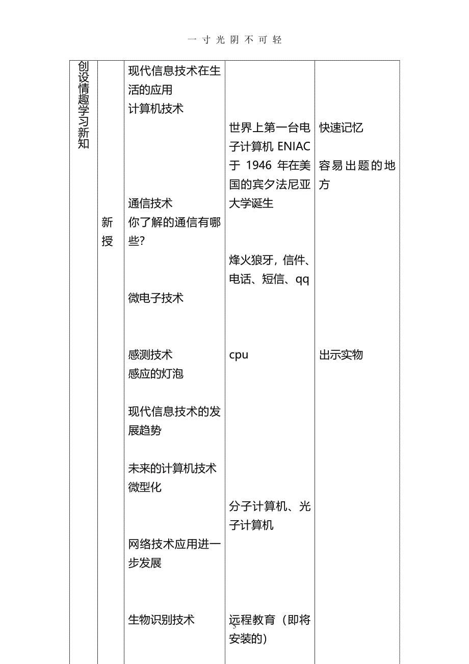 青岛版初中信息技术七年级上册教案（2020年8月整理）.pdf_第5页