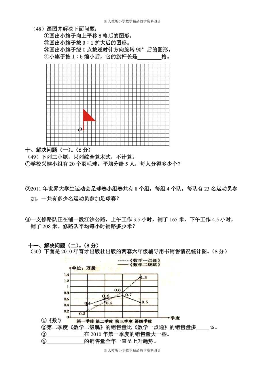 (课堂教学资料）小学数学学业考核试题2_第4页