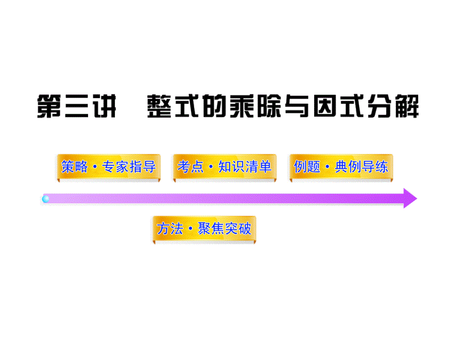 2012版中考数学精品课件(含10 11真题)第三讲整式的乘除与因式分解_第1页