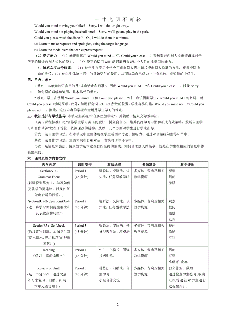 八年级下册英语人教版Unit7教案（2020年8月）.doc_第2页