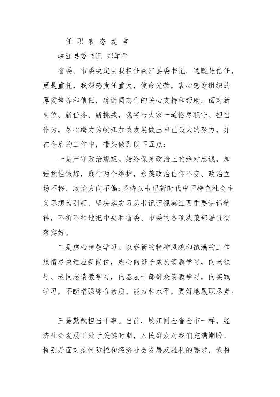 【精选】就职讲话_任职表态发言范文2篇_第5页