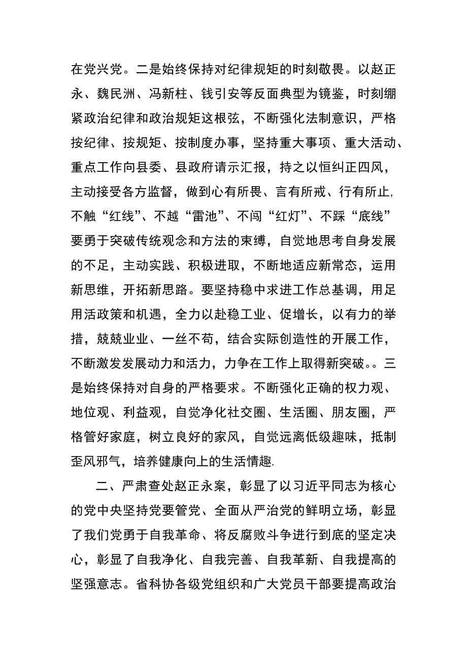 2020党员领导干部对赵正永案以案促改集中学习的研讨发言2篇_第5页