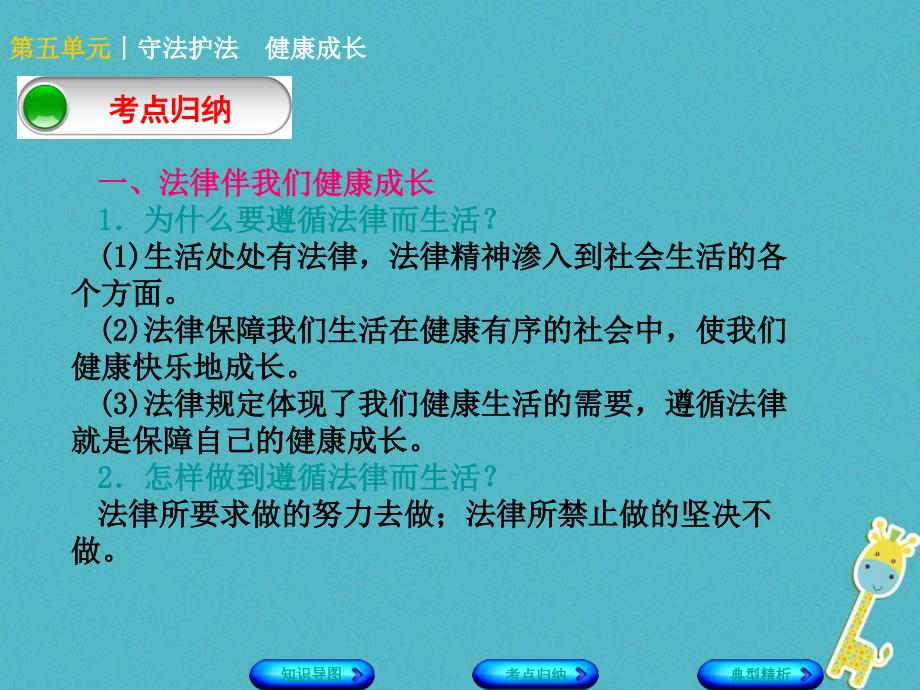 中考政治七下第五单元守法护法健康成长知识梳理课件_第3页