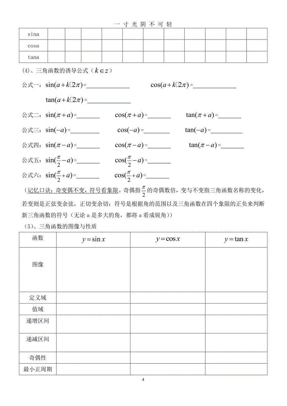 高中数学常用公式及知识点总结(基础填空帮助记忆)（2020年8月整理）.pdf_第4页