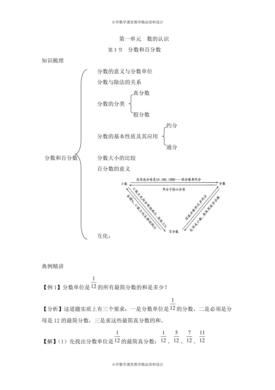 (课堂教学资料）小升初数学总复习知识梳理+练习+答案-分数和百分数（附答案）_第2页