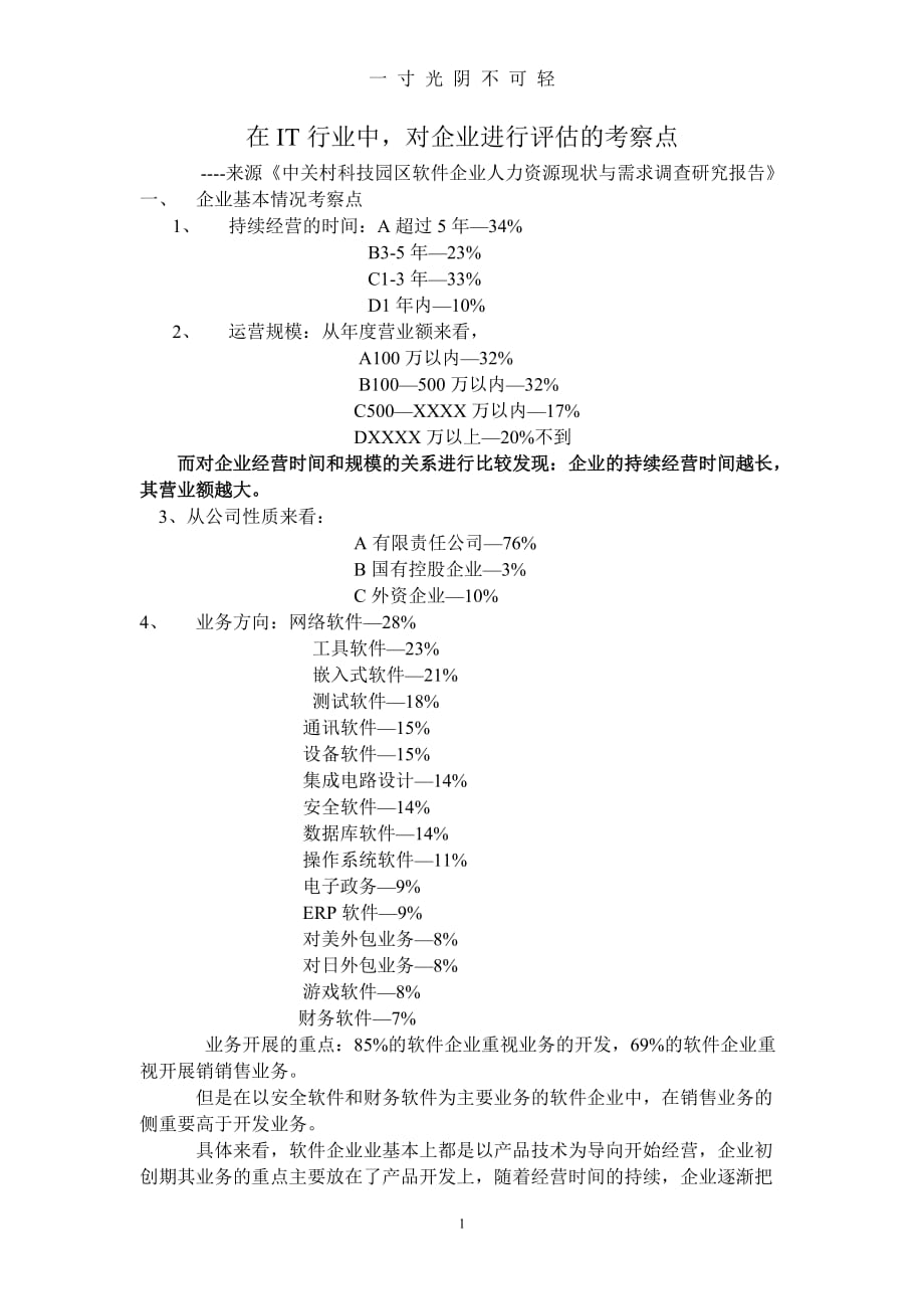 关于IT企业的考察点（2020年8月）.doc_第1页