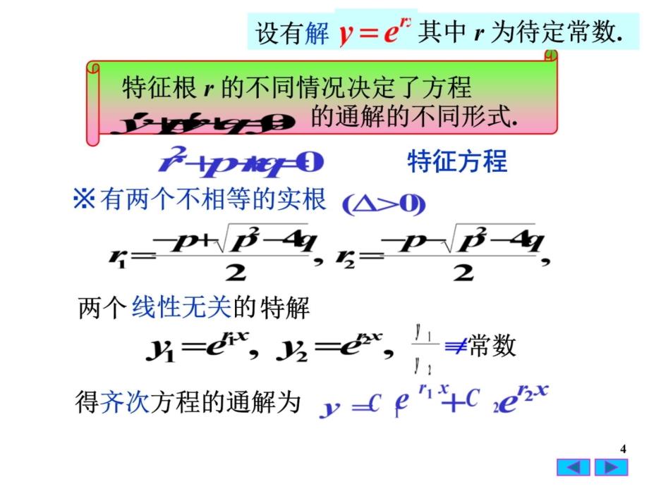 6二阶常系数线性微分方程电子教案_第4页