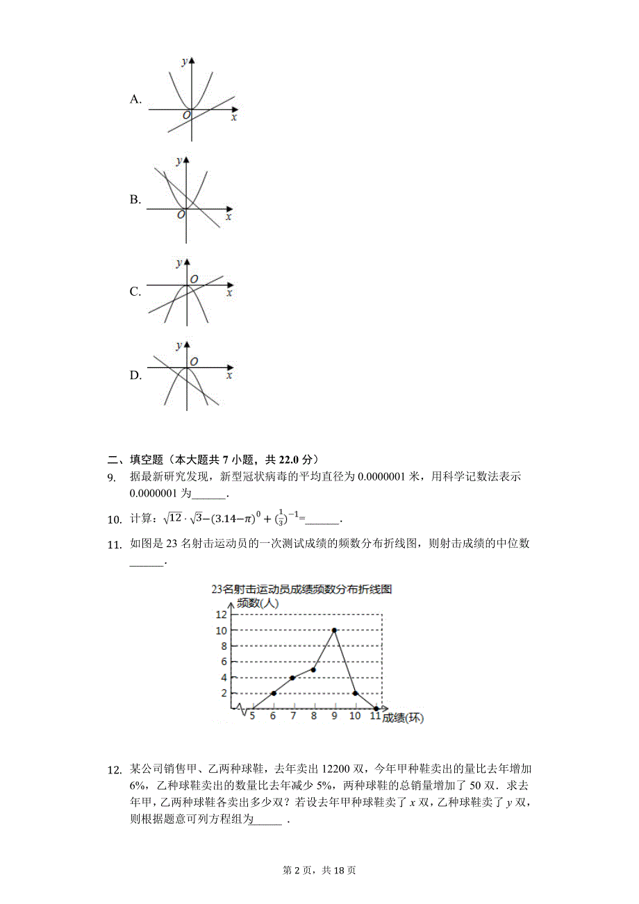 2020年山东省青岛市崂山区中考数学一模试卷_第2页