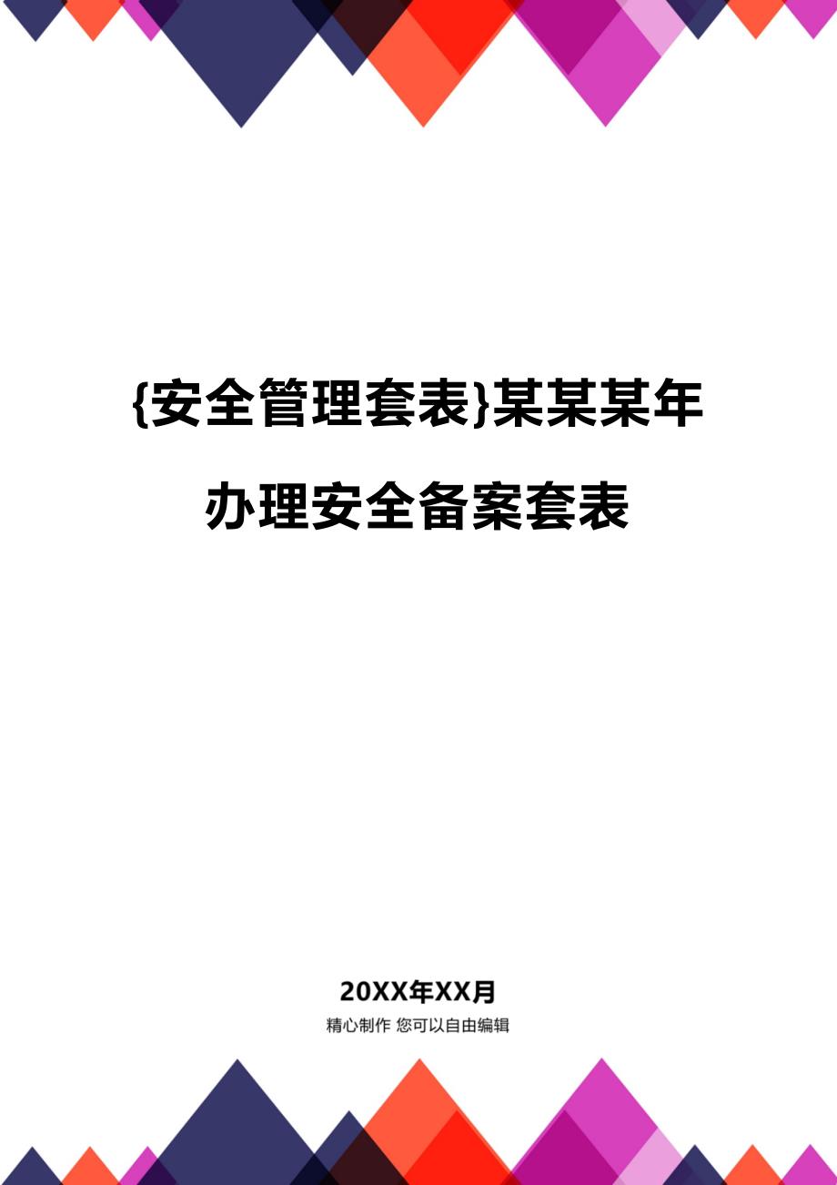 (2020年){安全管理套表}某某某年办理安全备案套表_第1页