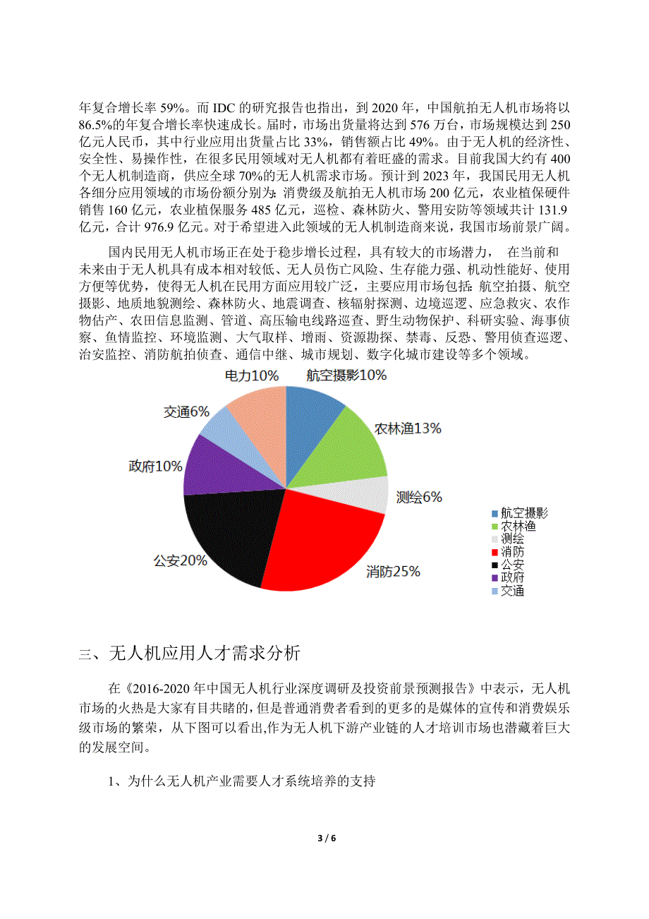 517编号电子技术应用专业(无人机应用方向)人才需求调研报告_第3页