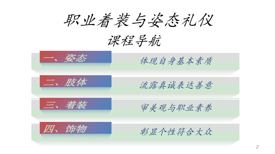 构建良好的职业形象过程中职业着装与姿态礼仪课件_第2页