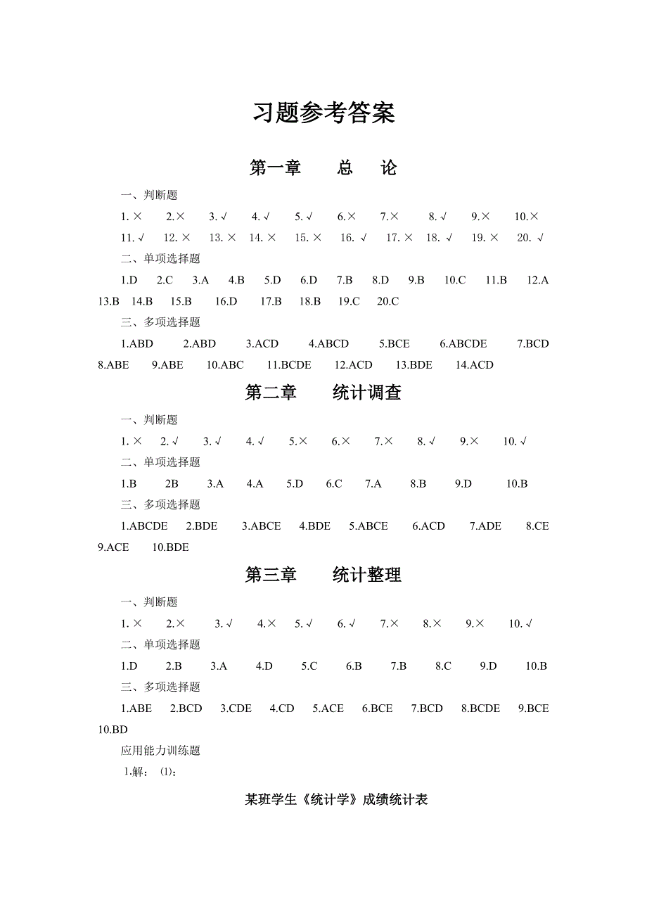 统计学基础+教师用习题答案.doc_第1页