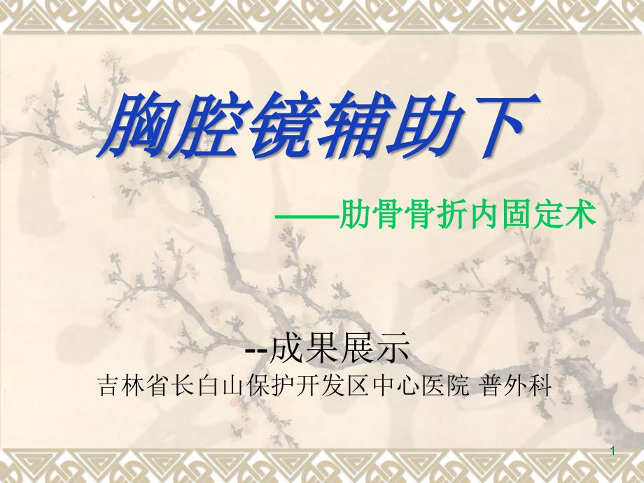 胸腔镜辅助下肋骨骨折内固定术-文档资料_第1页