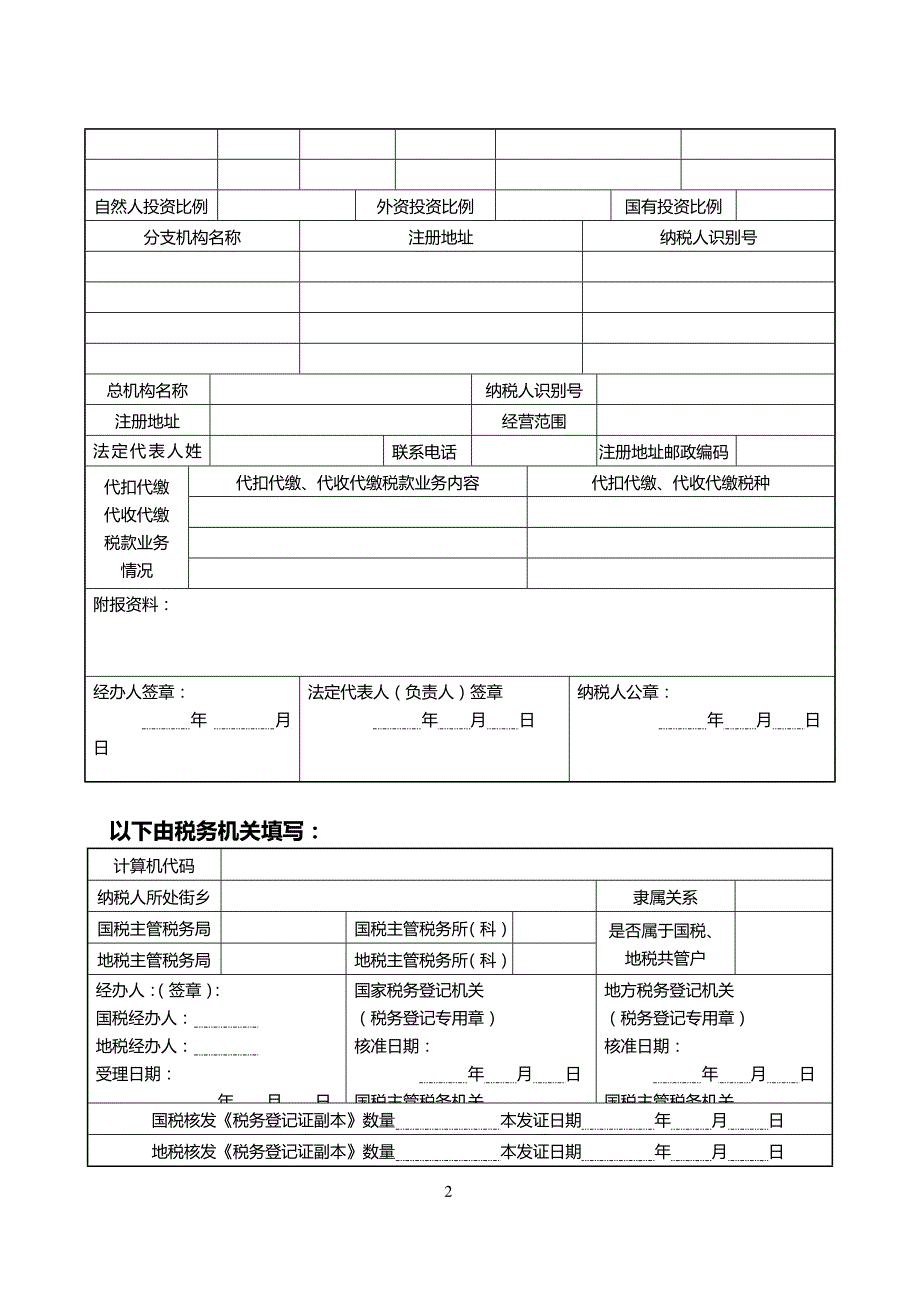 (2020年){财务管理税务规划}税务登记表_第2页