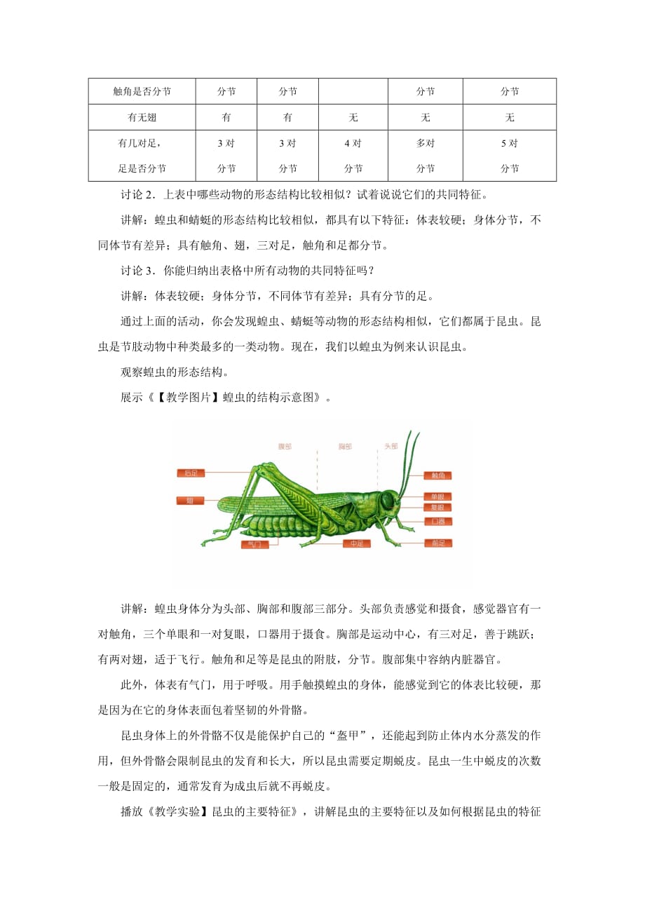 《第三节 软体动物和节肢动物 第2课时》示范课教学设计【初中生物人教版八年级上册】_第3页