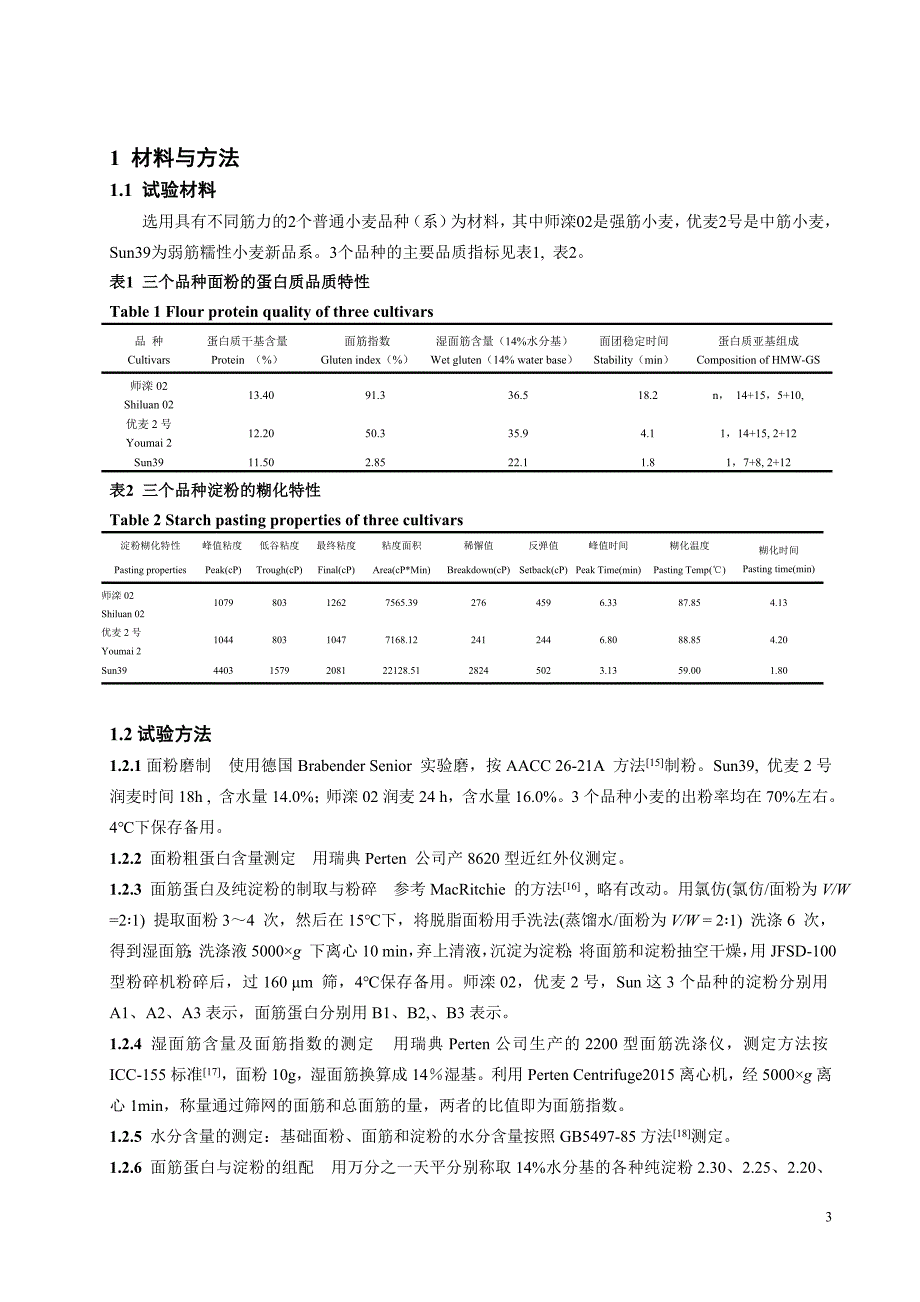 不同面筋蛋白对淀粉糊化特性的影响.doc_第3页