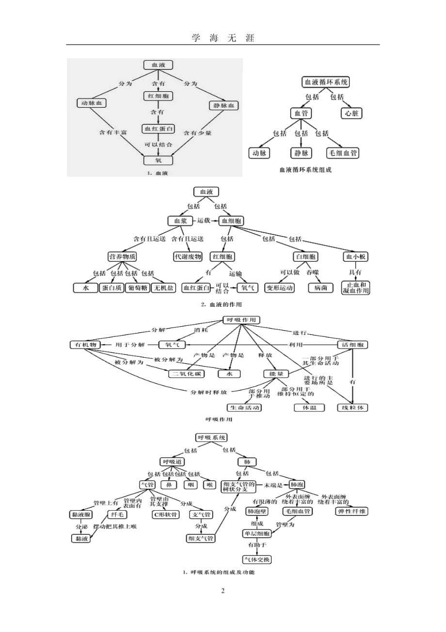 北师大生物七年级下册概念图(清晰版)（2020年九月整理）.doc_第2页