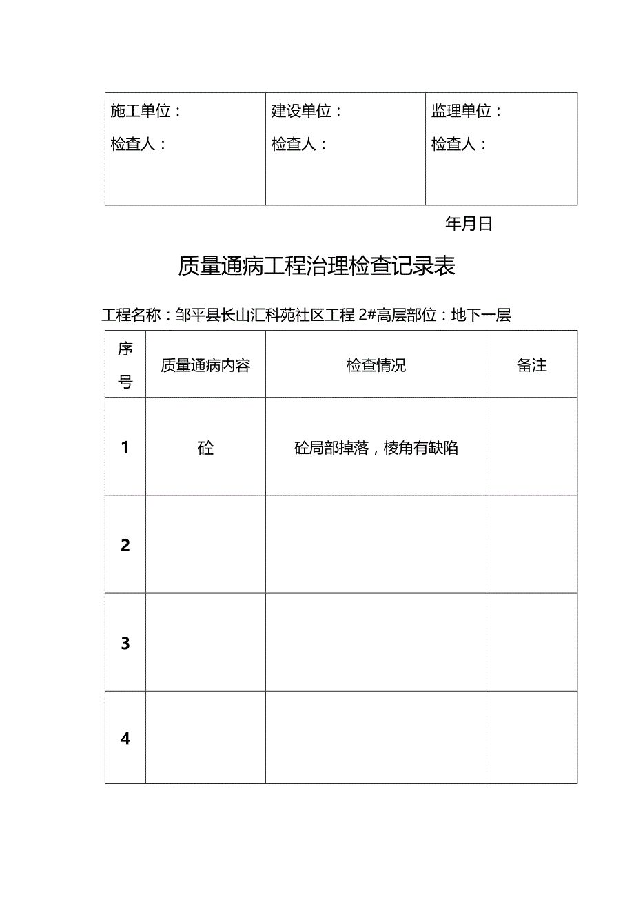 (2020年){品质管理制度表格}质量通病平行检查表_第2页