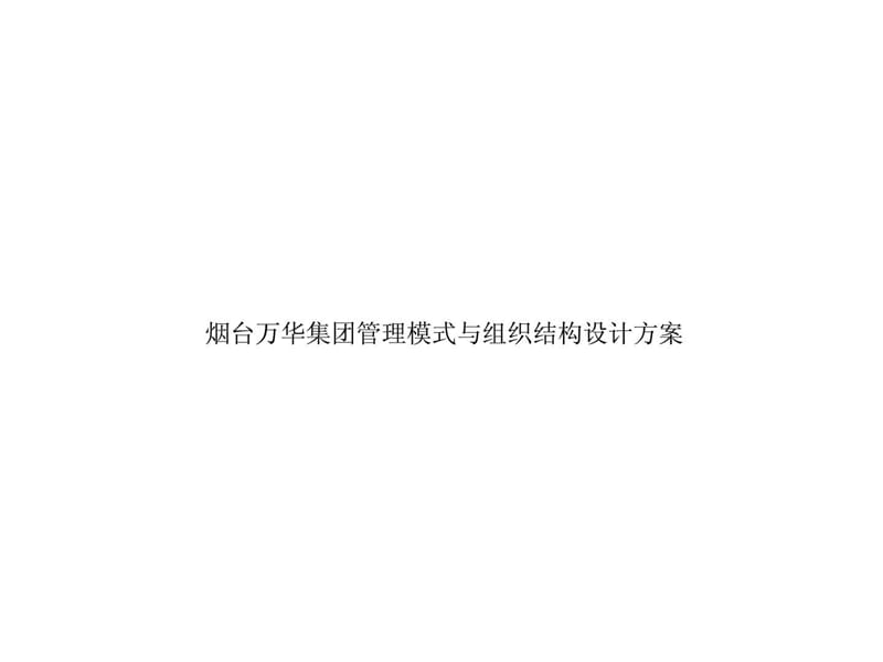 烟台万华集团理模式与组织结构设计方案课件_第1页