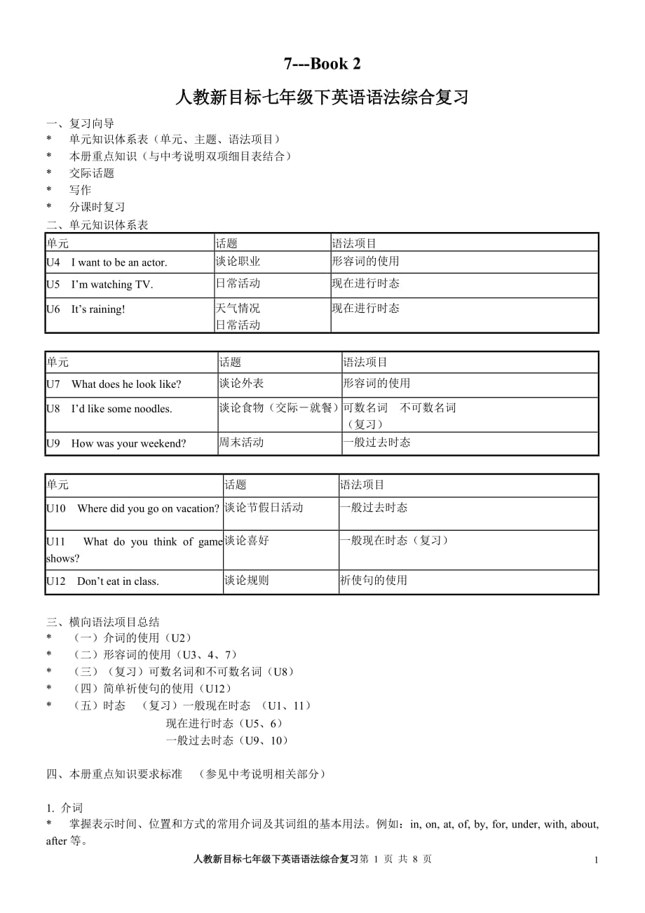 人教新目标七年级下英语语法综合复习.doc_第1页