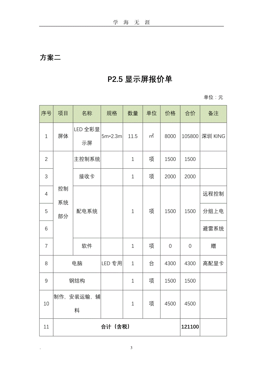 LED大屏报价单（2020年九月整理）.doc_第3页