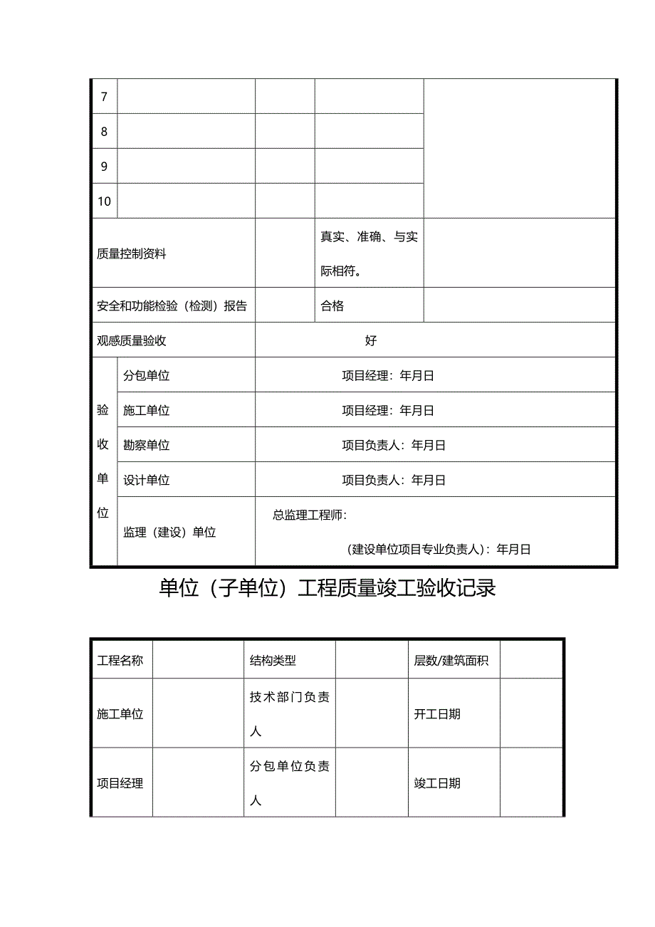 (2020年){品质管理制度表格}建筑工程施工质量验收统标准表格_第4页