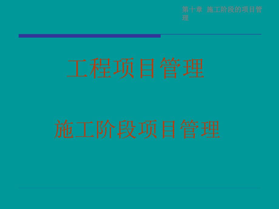 {项目管理项目报告}10施工阶段的项目管理1.0_第1页