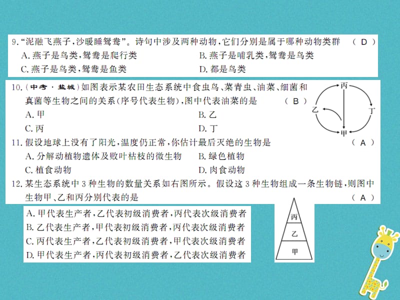 八年级生物下册期末测评卷（二）课件（新版）北师大版_第3页