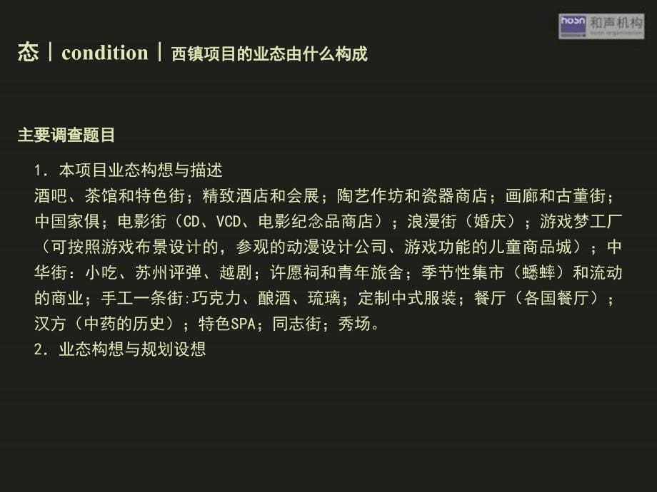 {项目管理项目报告}和声机构证大集团某市西镇综合项目概念构想95PPT_第5页