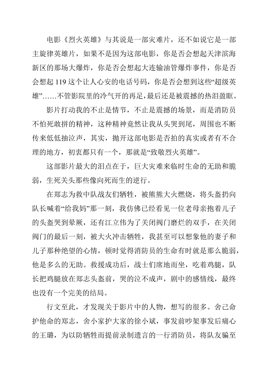 电影烈火英雄观后感范文11篇_第3页