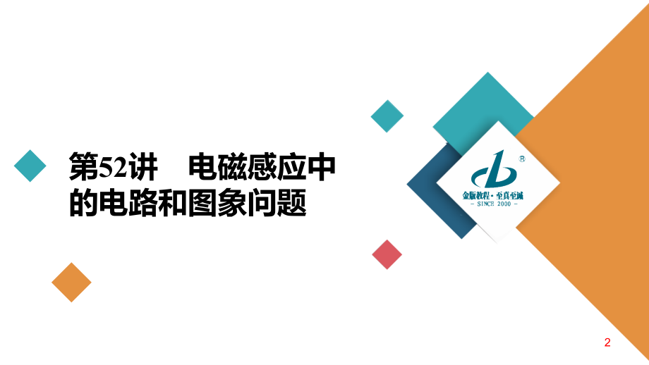 备战2021届高考高三物理一轮复习专题：第52讲　电磁感应中的电路和图象问题课件_第2页