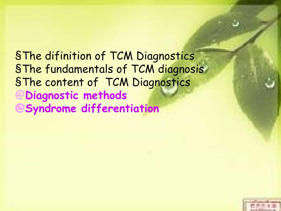 tcm diagnostics教学材料_第2页
